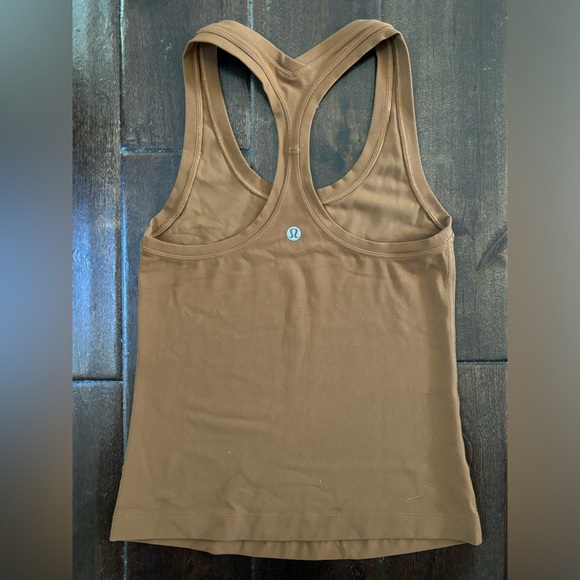 Lululemon Cool Racerback Tank Shorter Length Size 2, Yellow, Copper Brown - Picture 5 of 5